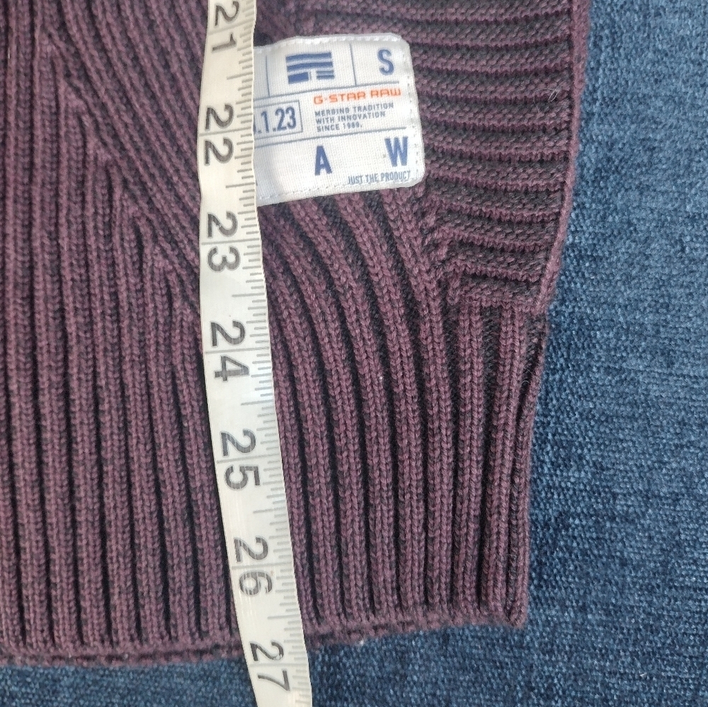 G-star Raw Plated 3D Biker Zip Through Knit Sweater Turtleneck Men's Size M NWOT - Picture 8 of 9